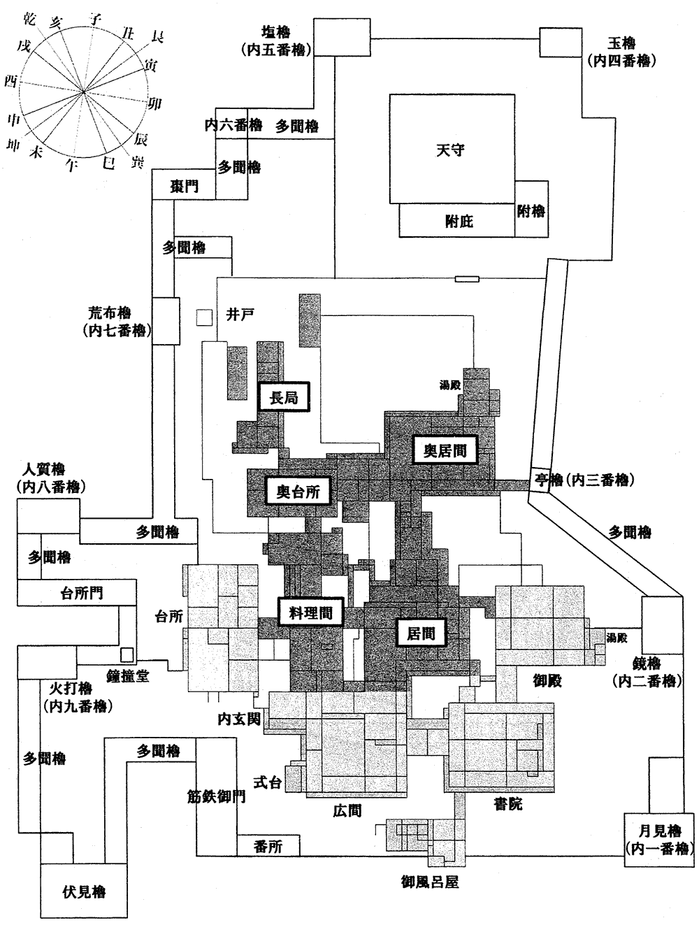 福山城本丸平面図