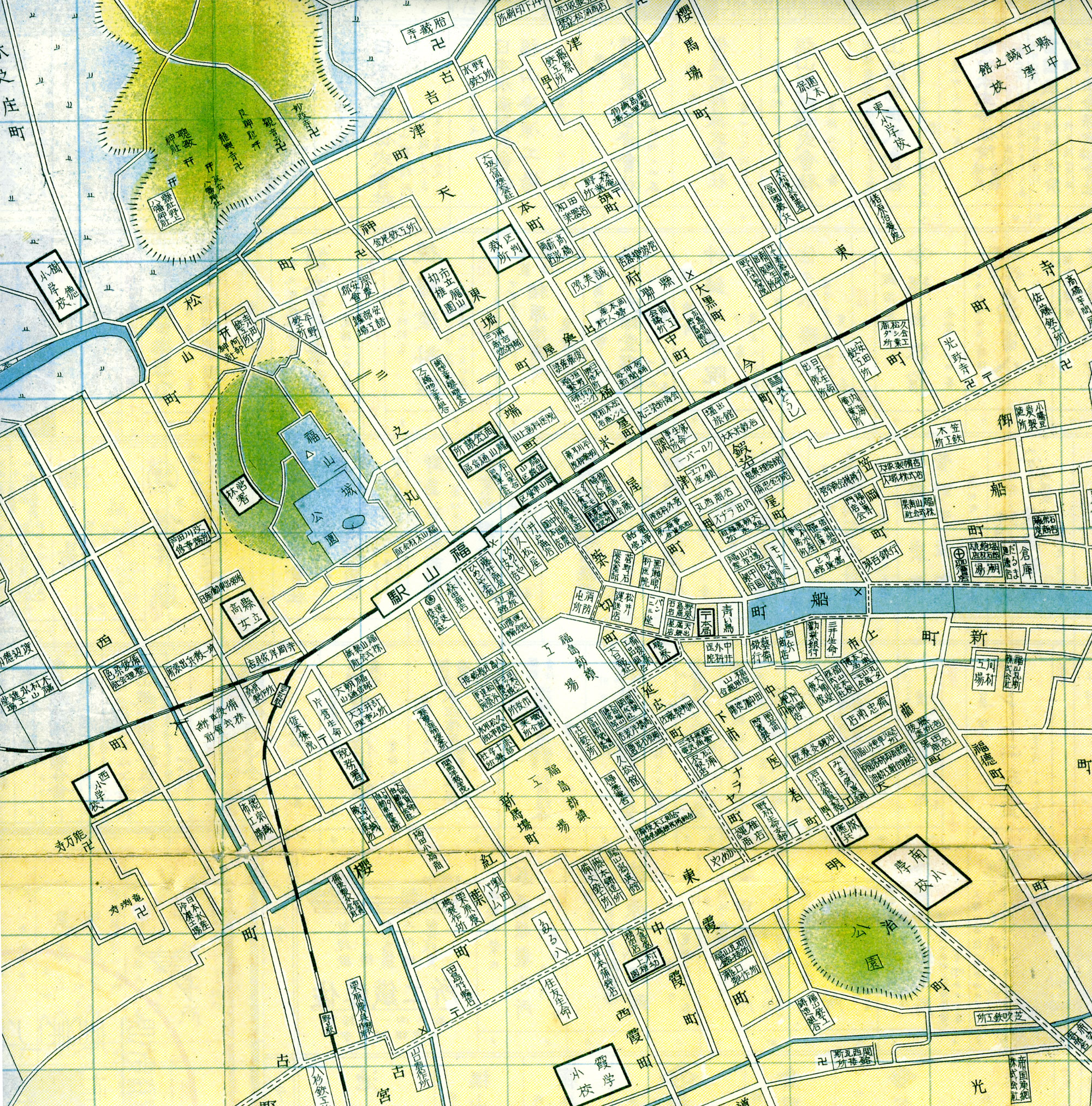 昭和15年　福山市街地地図